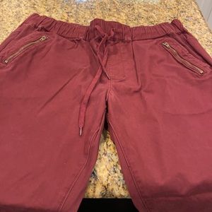 Burgundy jogger pants size medium